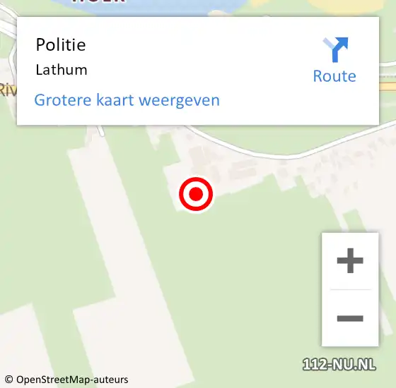 Locatie op kaart van de 112 melding: Politie Lathum op 6 september 2020 17:12