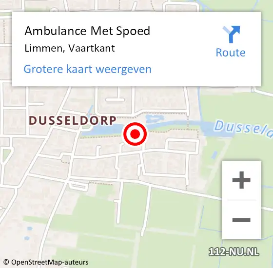 Locatie op kaart van de 112 melding: Ambulance Met Spoed Naar Limmen, Vaartkant op 6 september 2020 23:41