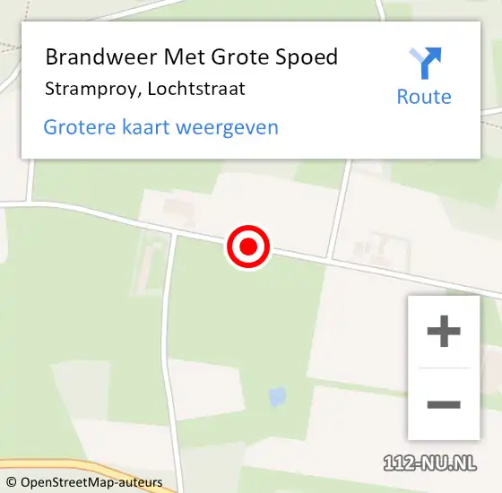 Locatie op kaart van de 112 melding: Brandweer Met Grote Spoed Naar Stramproy, Lochtstraat op 7 september 2020 00:43