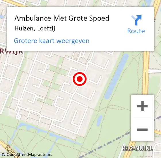 Locatie op kaart van de 112 melding: Ambulance Met Grote Spoed Naar Huizen, Loefzij op 7 september 2020 05:19