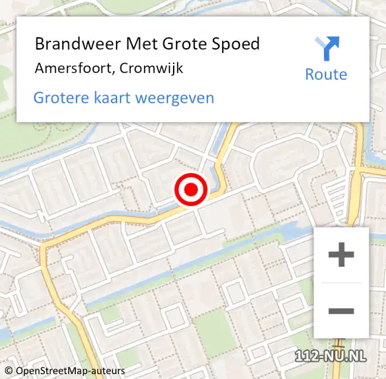 Locatie op kaart van de 112 melding: Brandweer Met Grote Spoed Naar Amersfoort, Cromwijk op 7 september 2020 05:50