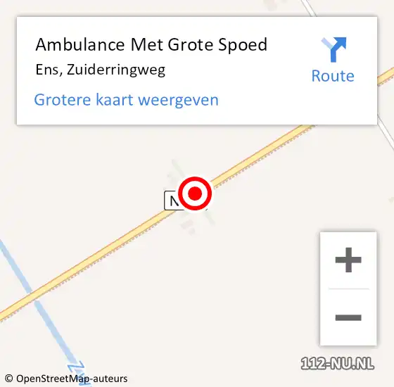 Locatie op kaart van de 112 melding: Ambulance Met Grote Spoed Naar Ens, Zuiderringweg op 7 september 2020 07:34