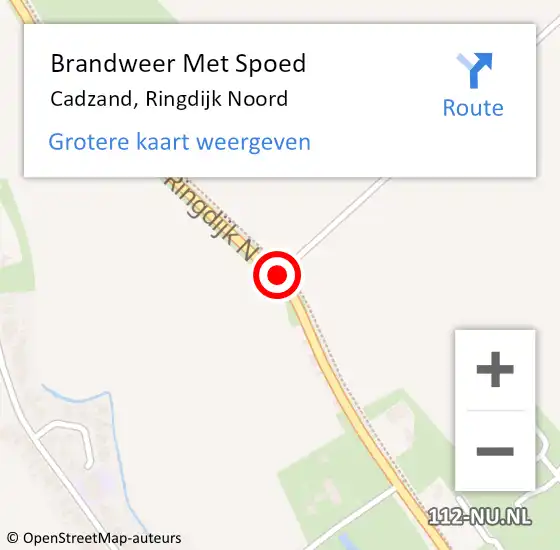 Locatie op kaart van de 112 melding: Brandweer Met Spoed Naar Cadzand, Ringdijk Noord op 7 september 2020 08:50