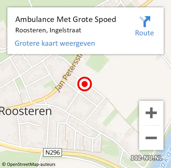 Locatie op kaart van de 112 melding: Ambulance Met Grote Spoed Naar Roosteren, Ingelstraat op 7 september 2020 09:29