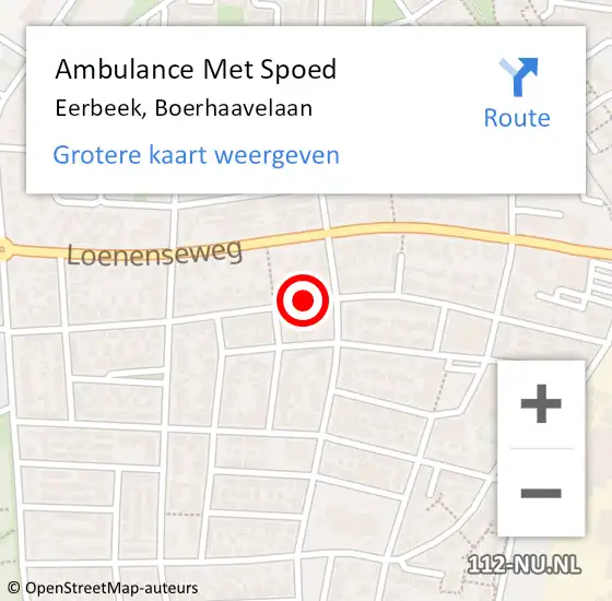 Locatie op kaart van de 112 melding: Ambulance Met Spoed Naar Eerbeek, Boerhaavelaan op 7 september 2020 10:01