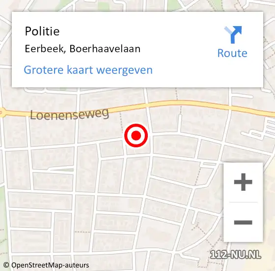 Locatie op kaart van de 112 melding: Politie Eerbeek, Boerhaavelaan op 7 september 2020 10:02