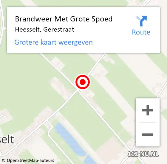 Locatie op kaart van de 112 melding: Brandweer Met Grote Spoed Naar Heesselt, Gerestraat op 7 september 2020 10:42