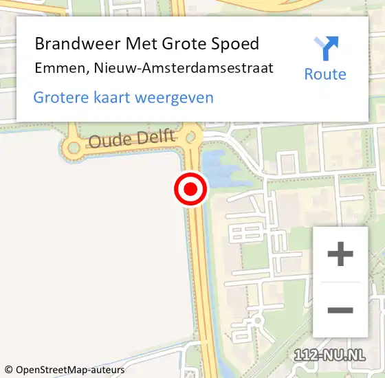 Locatie op kaart van de 112 melding: Brandweer Met Grote Spoed Naar Emmen, Nieuw-Amsterdamsestraat op 7 september 2020 10:43