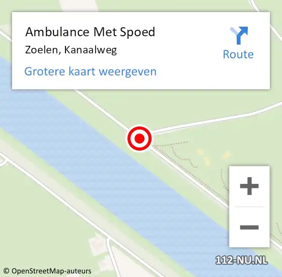 Locatie op kaart van de 112 melding: Ambulance Met Spoed Naar Zoelen, Kanaalweg op 7 september 2020 12:10