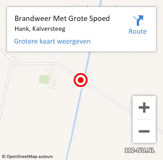 Locatie op kaart van de 112 melding: Brandweer Met Grote Spoed Naar Hank, Kalversteeg op 7 september 2020 13:35