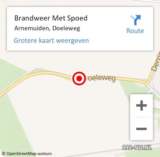 Locatie op kaart van de 112 melding: Brandweer Met Spoed Naar Arnemuiden, Doeleweg op 7 september 2020 14:42