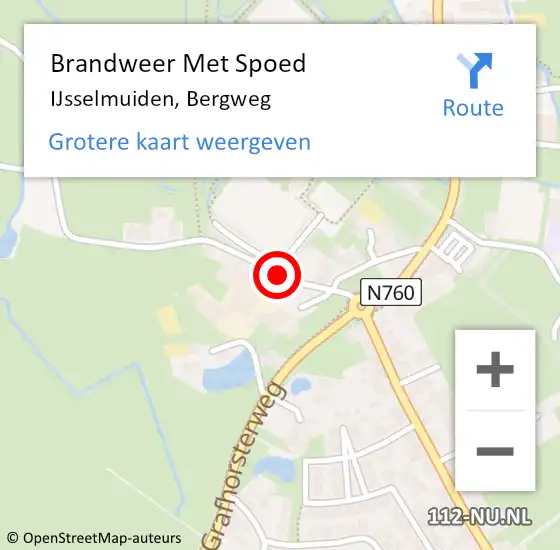 Locatie op kaart van de 112 melding: Brandweer Met Spoed Naar IJsselmuiden, Bergweg op 7 september 2020 15:26