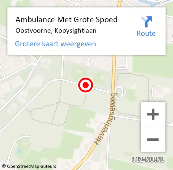 Locatie op kaart van de 112 melding: Ambulance Met Grote Spoed Naar Oostvoorne, Kooysightlaan op 7 september 2020 19:53