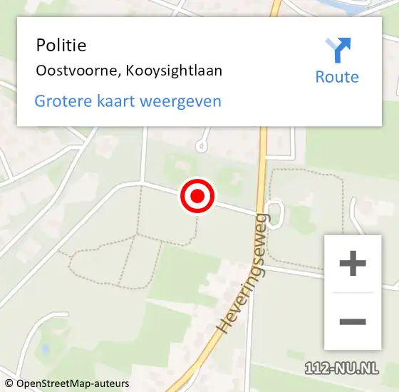 Locatie op kaart van de 112 melding: Politie Oostvoorne, Kooysightlaan op 7 september 2020 20:48