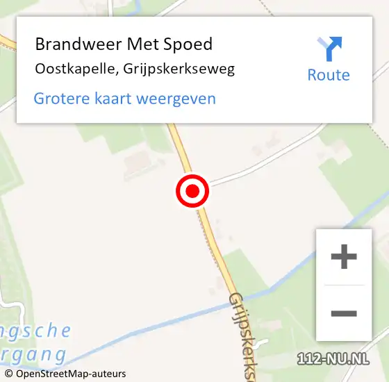 Locatie op kaart van de 112 melding: Brandweer Met Spoed Naar Oostkapelle, Grijpskerkseweg op 7 september 2020 20:52