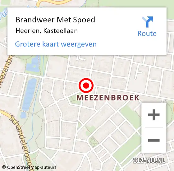 Locatie op kaart van de 112 melding: Brandweer Met Spoed Naar Heerlen, Kasteellaan op 7 september 2020 22:00