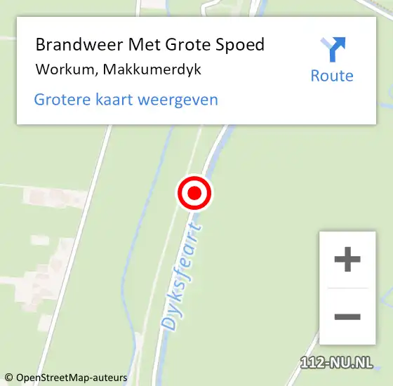 Locatie op kaart van de 112 melding: Brandweer Met Grote Spoed Naar Workum, Makkumerdyk op 8 september 2020 03:57