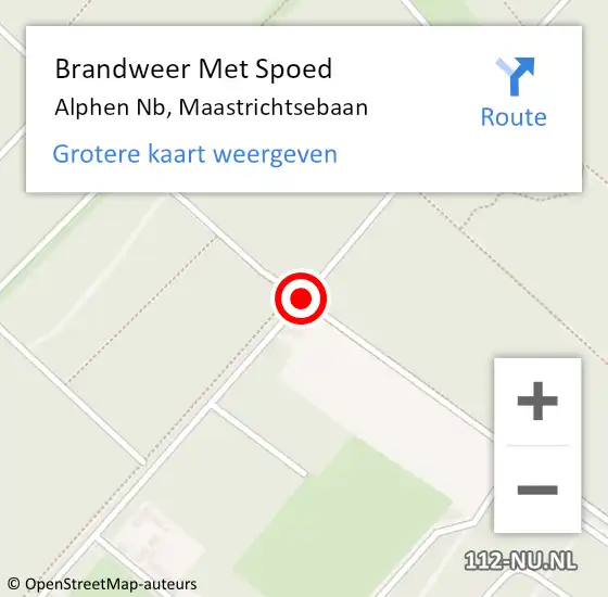 Locatie op kaart van de 112 melding: Brandweer Met Spoed Naar Alphen Nb, Maastrichtsebaan op 8 september 2020 07:07