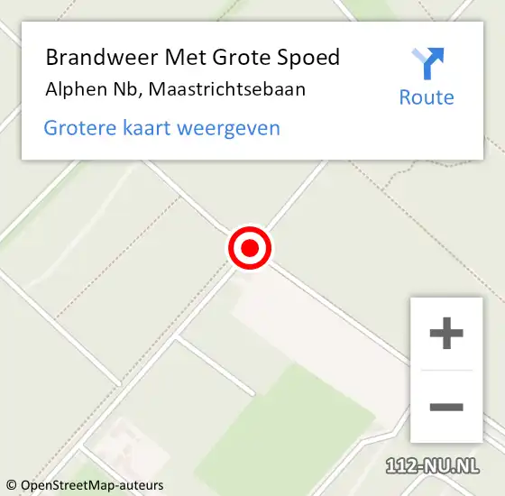 Locatie op kaart van de 112 melding: Brandweer Met Grote Spoed Naar Alphen Nb, Maastrichtsebaan op 8 september 2020 07:35