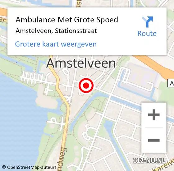 Locatie op kaart van de 112 melding: Ambulance Met Grote Spoed Naar Amstelveen, Stationsstraat op 8 september 2020 08:26