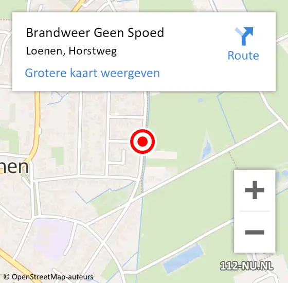 Locatie op kaart van de 112 melding: Brandweer Geen Spoed Naar Loenen, Horstweg op 8 september 2020 10:04