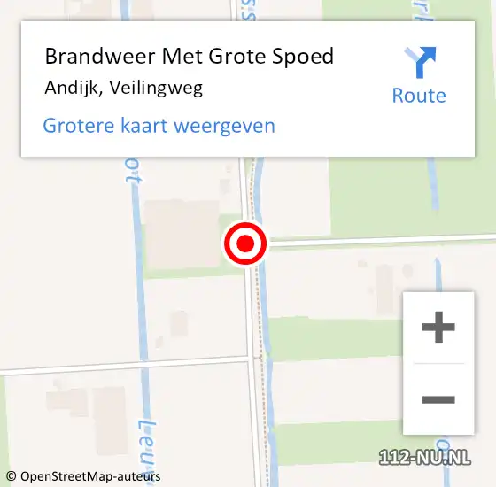 Locatie op kaart van de 112 melding: Brandweer Met Grote Spoed Naar Andijk, Veilingweg op 8 september 2020 11:04