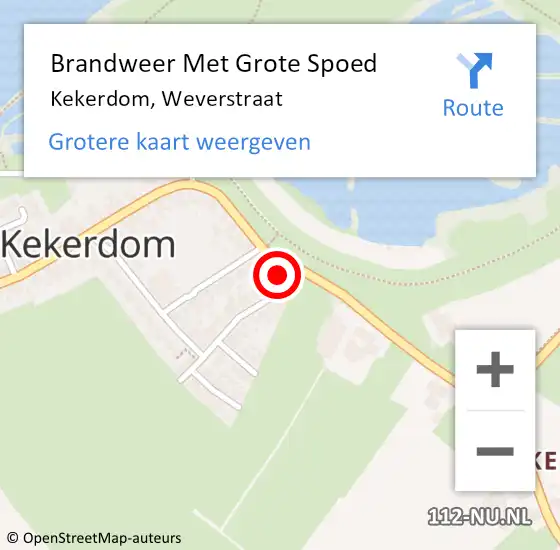 Locatie op kaart van de 112 melding: Brandweer Met Grote Spoed Naar Kekerdom, Weverstraat op 18 mei 2014 11:19