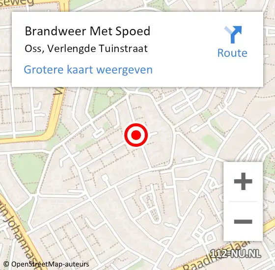 Locatie op kaart van de 112 melding: Brandweer Met Spoed Naar Oss, Verlengde Tuinstraat op 8 september 2020 11:30