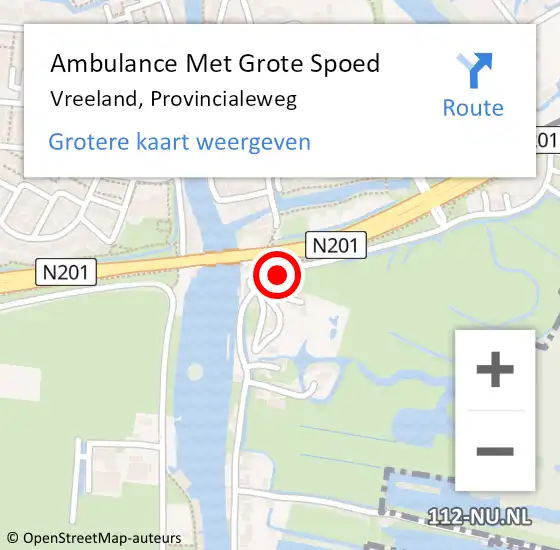 Locatie op kaart van de 112 melding: Ambulance Met Grote Spoed Naar Vreeland, Provincialeweg op 2 oktober 2013 10:43