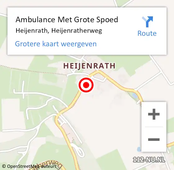 Locatie op kaart van de 112 melding: Ambulance Met Grote Spoed Naar Heijenrath, Heijenratherweg op 18 mei 2014 11:37