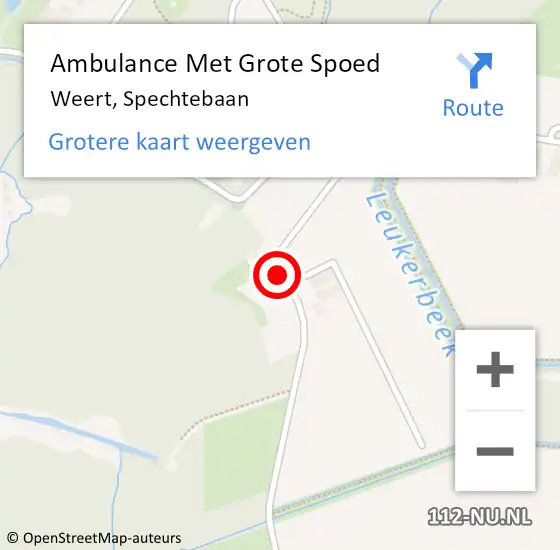 Locatie op kaart van de 112 melding: Ambulance Met Grote Spoed Naar Weert, Spechtebaan op 18 mei 2014 11:37