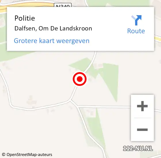 Locatie op kaart van de 112 melding: Politie Dalfsen, Om De Landskroon op 8 september 2020 15:34