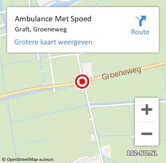 Locatie op kaart van de 112 melding: Ambulance Met Spoed Naar Graft, Groeneweg op 8 september 2020 16:07