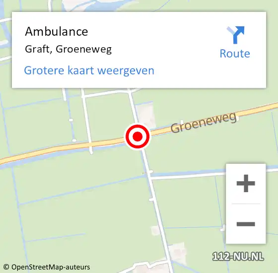 Locatie op kaart van de 112 melding: Ambulance Graft, Groeneweg op 8 september 2020 16:08