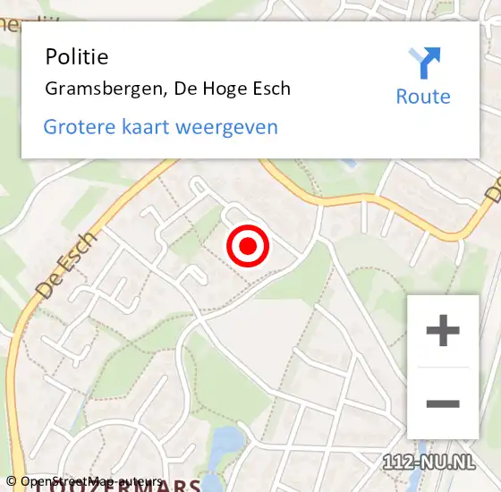 Locatie op kaart van de 112 melding: Politie Gramsbergen, De Hoge Esch op 8 september 2020 16:39