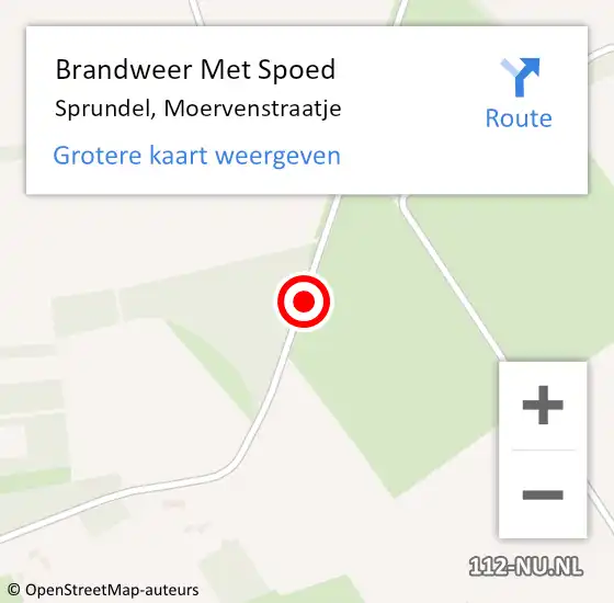 Locatie op kaart van de 112 melding: Brandweer Met Spoed Naar Sprundel, Moervenstraatje op 8 september 2020 17:47