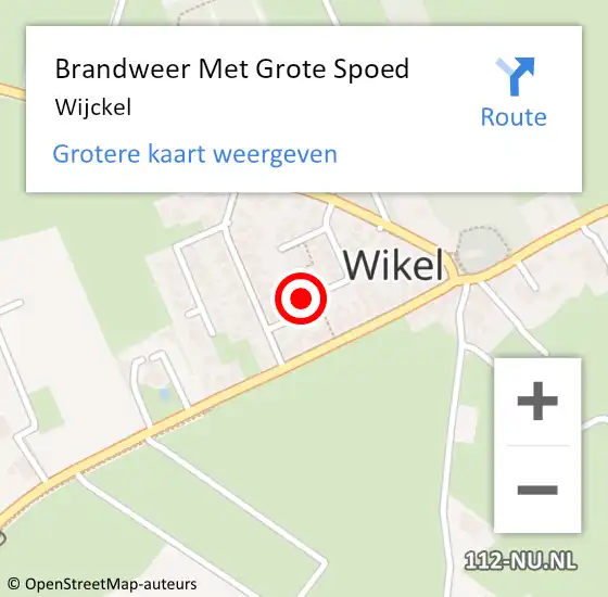 Locatie op kaart van de 112 melding: Brandweer Met Grote Spoed Naar Wijckel op 8 september 2020 23:27