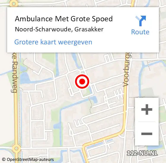 Locatie op kaart van de 112 melding: Ambulance Met Grote Spoed Naar Noord-Scharwoude, Grasakker op 8 september 2020 23:31