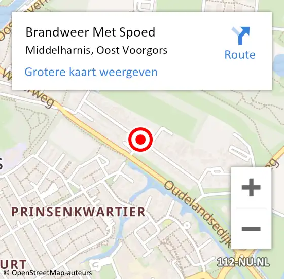 Locatie op kaart van de 112 melding: Brandweer Met Spoed Naar Middelharnis, Oost Voorgors op 9 september 2020 00:45