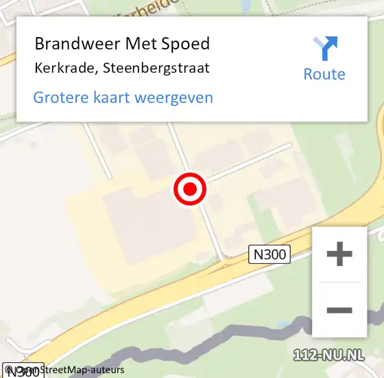 Locatie op kaart van de 112 melding: Brandweer Met Spoed Naar Kerkrade, Steenbergstraat op 9 september 2020 04:05