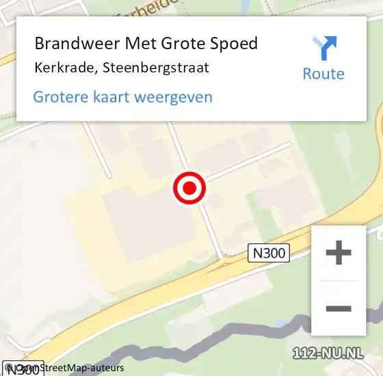 Locatie op kaart van de 112 melding: Brandweer Met Grote Spoed Naar Kerkrade, Steenbergstraat op 9 september 2020 04:06