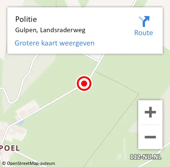 Locatie op kaart van de 112 melding: Politie Gulpen, Landsraderweg op 9 september 2020 17:04