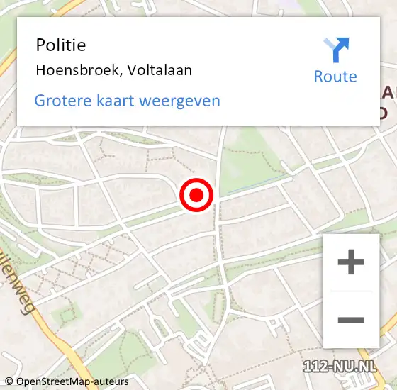 Locatie op kaart van de 112 melding: Politie Hoensbroek, Voltalaan op 9 september 2020 18:55