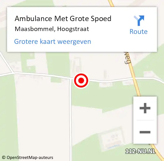 Locatie op kaart van de 112 melding: Ambulance Met Grote Spoed Naar Maasbommel, Hoogstraat op 9 september 2020 23:47