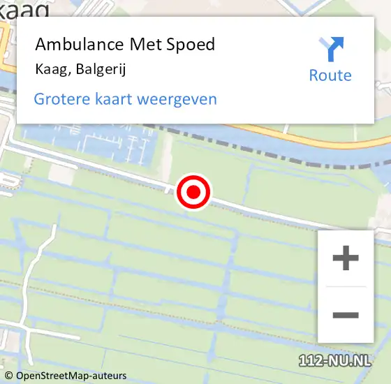 Locatie op kaart van de 112 melding: Ambulance Met Spoed Naar Kaag, Balgerij op 10 september 2020 03:50
