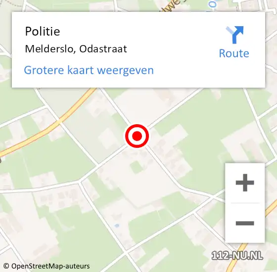 Locatie op kaart van de 112 melding: Politie Melderslo, Odastraat op 10 september 2020 08:09