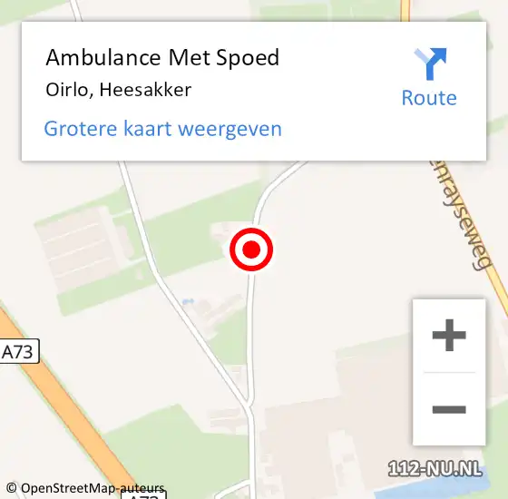 Locatie op kaart van de 112 melding: Ambulance Met Spoed Naar Oirlo, Heesakker op 18 mei 2014 14:44