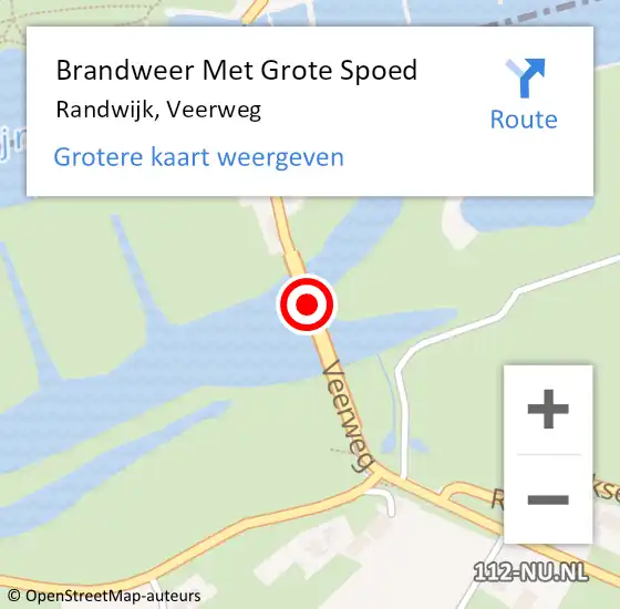 Locatie op kaart van de 112 melding: Brandweer Met Grote Spoed Naar Randwijk, Veerweg op 10 september 2020 10:37
