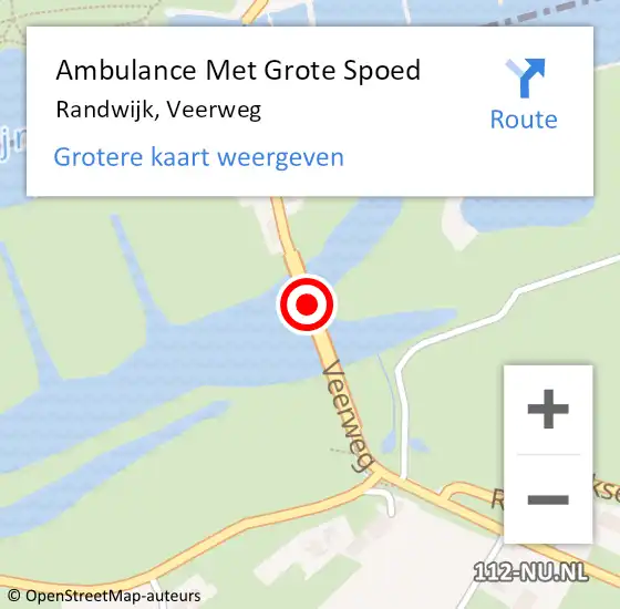 Locatie op kaart van de 112 melding: Ambulance Met Grote Spoed Naar Randwijk, Veerweg op 10 september 2020 10:37