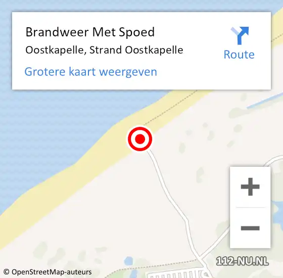 Locatie op kaart van de 112 melding: Brandweer Met Spoed Naar Oostkapelle, Strand Oostkapelle op 10 september 2020 16:47